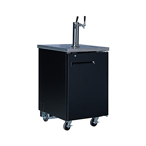 PEAKCOLD Double Tap Commercial Mobile Beer Dispenser - Kegerator Keg Cooler; 23.5" W