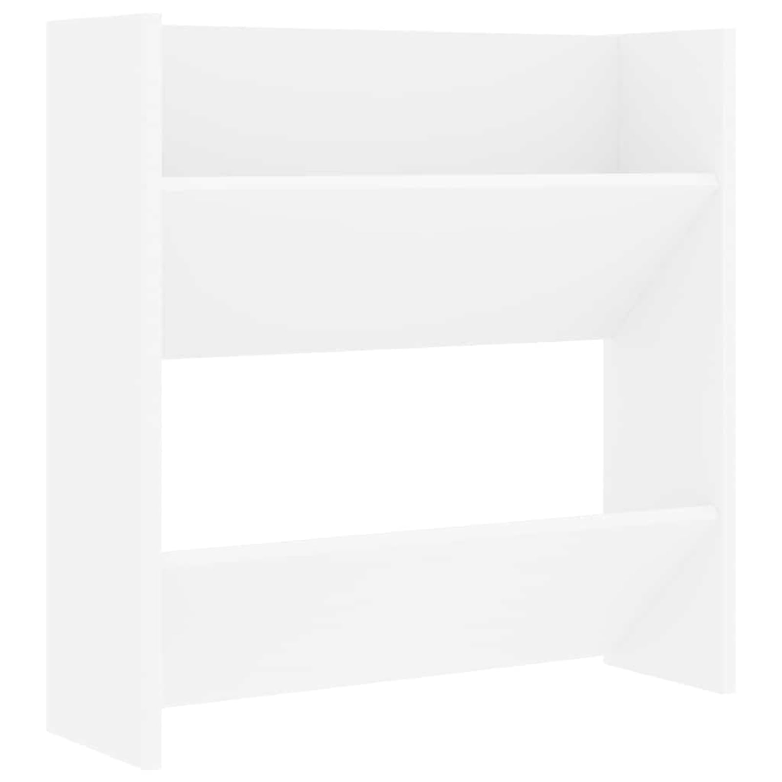 Lot de 4 armoires à chaussures murales - Étagère à chaussures blanche avec 2 étagères inclinables, matériau en bois, 60 x 18 x 60 cm, peu encombrant, pour couloir et entrée