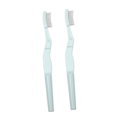 Baluue Beauty Comb for Eyelashes Stainless Steel Eyelash Comb Brush Folding for Easy Travel and Storage Random