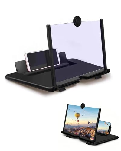 KAHZOR Amplificador de Pantalla para Móvil 12 Pulgadas HD Anti-Luz Azul, Plegable con Soporte, Lupa Teléfono Protección Ocular para Ver Películas y Vídeos en Smartphones.