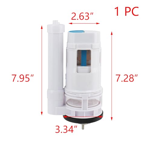T Tulead Toilet Push Flush Valve Dual 185mm/7.28" Push Button Flush Valve, 2.5-Inch Diameter, for Toilet Tank Height: 7.48"-9.44" (Not for 3-Inch)