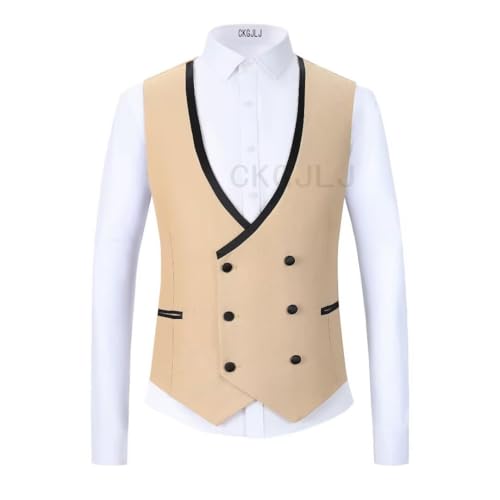 Men's Tuxedos Set Double Breasted Slim Fit 3 Piece Suits Peaked Lapel Wedding Prom Suits Blazer Tux Vest Trousers4