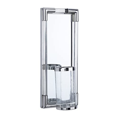 Deco 79 Contemporary Stainless Steel Rectangle Wall Sconce, 9" X 6" X 20", Silver #TOP5