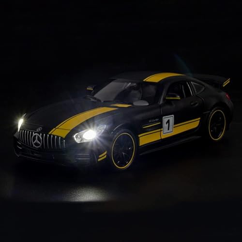 Image of 1 /24 Benz AMG GTR Toy Cars Model Car, Zinc Alloy Pull Back Toy car with Sound and Light for Kids Boy Girl Gift (Black)