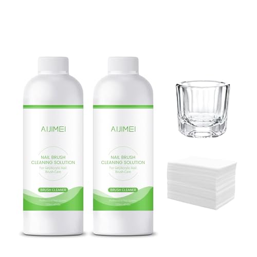 Image of Nail Brush Cleaner Gel Fast Cleaning Nail Brush Cleaner Easy To Use For Salons And Home Use Acrylic NailBrush Cleaner, 2Pcs 4FL.OZ