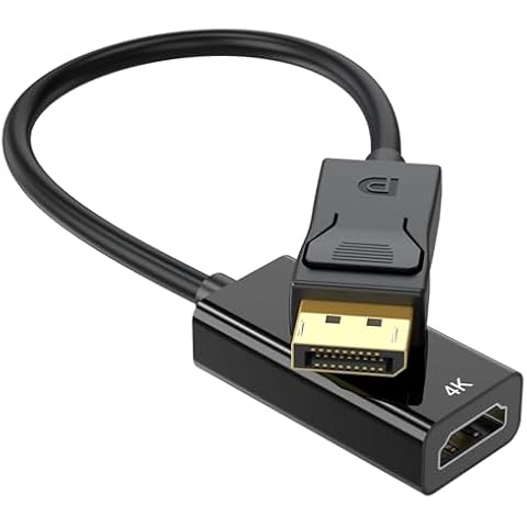 DP to HDMI Adapter, 4K Display Port (DP 1.2) to HDMI Converter, Displayport HDMI Adapters for Monitor 4K@30Hz Male to Female Compatible with Dell HP Lenovo AMD NVIDIA Passive, Uni-Directional Cover