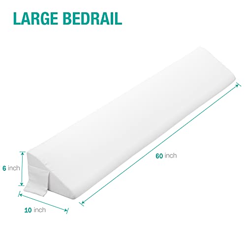 Vekkia Queen Size Bed Wedge Pillow/Headboard Pillow Wedge/Bed Gap Pillow/Mattress Gap Filler Wedge Close The Gap (0-6") Between Headboard And Mattress （White 60"X10"X6"） #TOP1