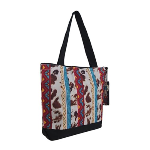 Image of NGIL Medium Top Zipper Closure Canvas Tote Bag with Attached Matching Coin Purse For Moms and Nurses
