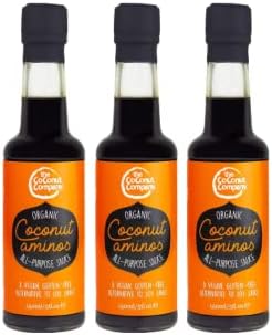 Organic Coconut Aminos - Vegan, Gluten-Free, Raw, Soy-Free, Amino acids, Naturally Fermented, Low Salt, Coconut Seasoning, Soy Sauce Alternative (Pack of 3)