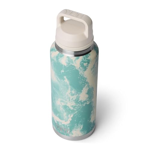 Image of YETI Rambler 46 oz Bottle, Leakproof, Vacuum Insulated, Stainless Steel with Chug Cap, Sea View