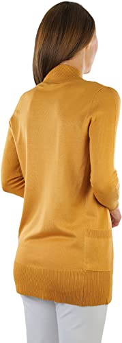 Image of ToBeInStyle Women's Long Sleeve Rib Banded Open Sweater Cardigan