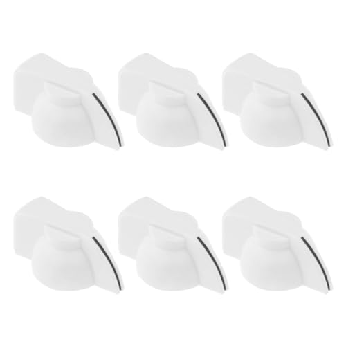 YINETTECH 6PCS Electric Guitar Chicken Head Knob Covers Potentiometer Knob Cap Guitar Pedal Knob Guitar Accessories Plastic Chicken Head Knob, White