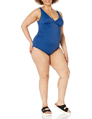 Amazon Essentials Costume Da Bagno Premaman Con Scollo A V Donna, Turchino, 42 - 7