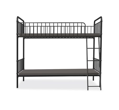 Image of APRODZ Marks Twin Bunk Bed (Foam Mattress-Metal - Black Powder Coated)