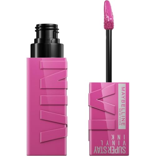 Maybelline New York - Rouge à Lèvres Liquide - Effet Vinyl Brillant - Longue Tenue - SuperStay Vinyl Ink Pink - Teinte : Edgy (165)