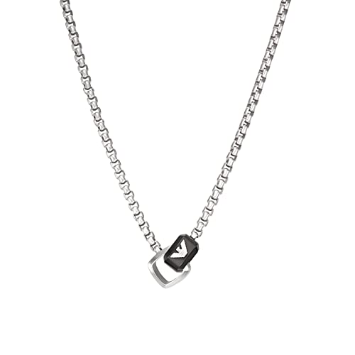 Emporio Armani Men's Stainless Steel Pendant Necklace (Model: Egs2937040), Silver #TOP1
