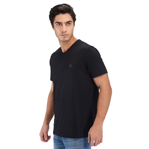 Image of Spykar Men's Slim Fit Round Neck Half Sleeve Solid Casual T-Shirt