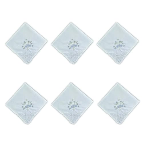 Mouchoir femmes coton blanc brodé cadeau invités mariage unique
