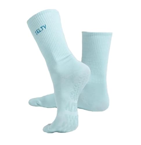 Image of SELTY Non Slip Crew Socks for Women - Pilates, Yoga, Barre Socks with Grips