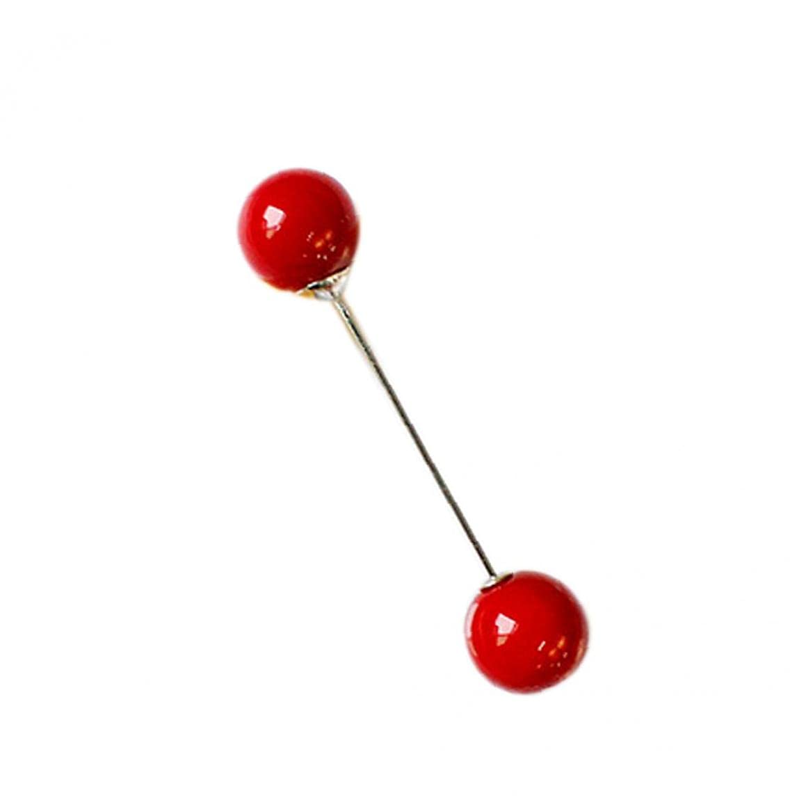 Onsinic Men's Red Pearl Collar Pins Pearl Brooch Lapel Pins For Sweater Shawl Clip Brooches For Ladies Clothing Decoration(Red)
