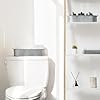 Mkono Metal Storage Basket for Toilet Tank Top Bathroom Decor, Galvanized Tray with Handle for Shelves, Farmhouse Toilet Paper Holder Organizing Bin Box for Countertop Living Room, Set of 2, Silver