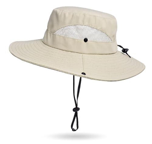 Image of Sun Hat for Women Summer UV Protection Beach Hat with Ponytail Hole