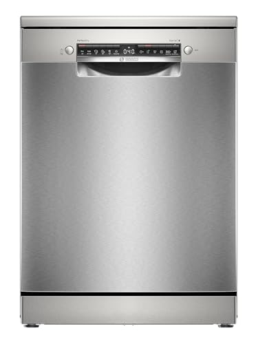 Bosch SMS6ZCI10E Serie 6, Lavastoviglie Smart da libera installazione, Asciugatura con Zeolite, Cestelli personalizzabili, Motore EcoSilence Drive, 14 coperti, Acciaio, 60cm