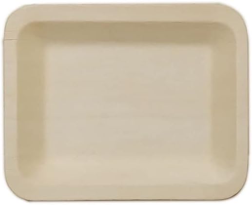 Balsa Circle 50 mini platos rectangulares de bambú natural de 5 pulgadas, vajilla biodegradable para bodas, eventos, catering