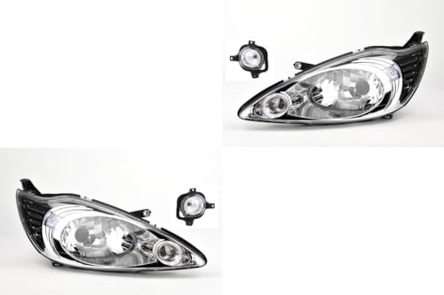 Johns, Jeu de phares halogènes compatibles avec Ford Ka 09 02/2009 - H4 L & R+ pare-brise antibrouillard.