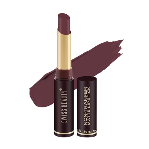 Image of Swiss Beauty Non-Tranfer Matte Lipstick, Smooth & Waterproof, Brandy Harrington, 2g