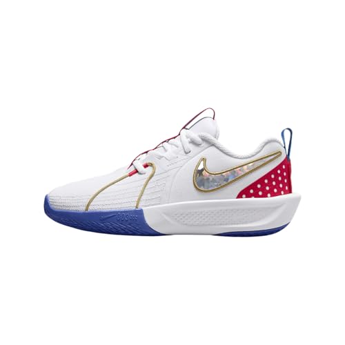 Nike G.T. Cut 3 SE Big Kids' Basketball Shoes (FJ7012-100, White/Game Royal/Glacier Blue) Size 2.5