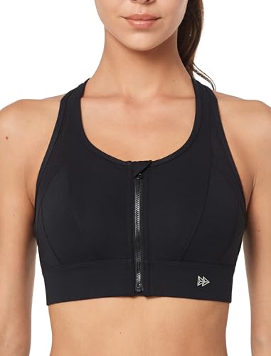 Yvette Starker Halt Sport BH Große Brüste mit Vorderverschluss Mesh Ringerrücken Ohne Bügel für Fitness Lauf, Schwarz,M Große Größen Yvette Starker Halt Sport BH Große Brüste mit Vorderverschluss Mesh Ringerrücken Ohne Bügel für Fitness Lauf, Schwarz,M Große Größen