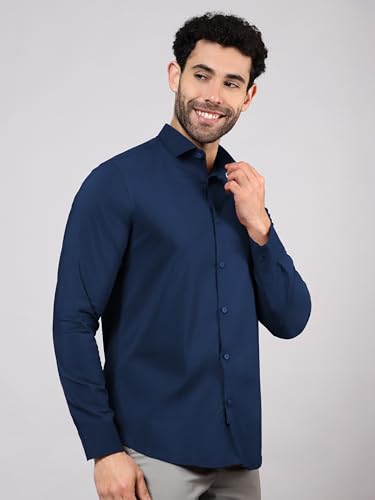 Image of Beyoung Cotton Plain Regular Fit Shirt for Men | Full Sleeve | Formal Shirt | Classic Collar Cotton
