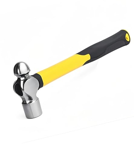 BJDSI Marteau à Panne Ronde 250gr, Anti-Vibration, Anti-Rouille, Manche en Plastique Anti-Choc.