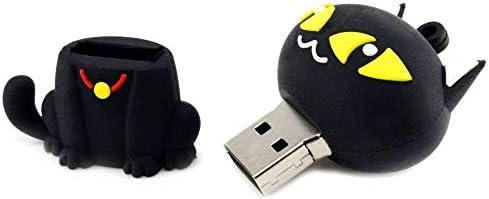 EASTBULL 32GB Novelty Cat Memory Stick Cute Black Kitten Shaped USB Stick Flash Drive