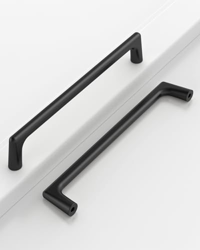 Coinkoly 10 Pack 6-1/4"(160mm) Matte Black Cabinet Pulls Black Kitchen Cabinet Handles Dresser Drawer Pulls Cupboard Hardware for Cabinets