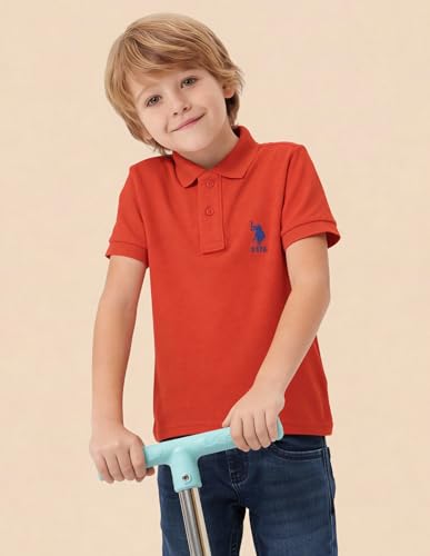 Image of U.S. Polo ASSN. Kids Polo T Shirt for Boys - 100% Cotton, Embroidered Logo, Kids Polo T Shirt for Boys