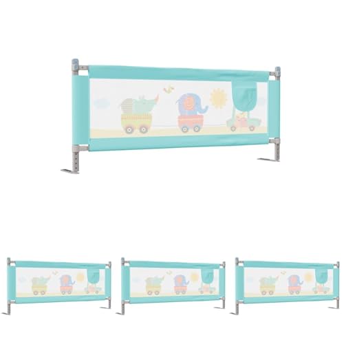 Image of LuvLap Comfy Baby Bed Rail Guard (180cmx72cm), Bed Rails for Baby & Toddler Safety, Portable, Adjustable Height, Single Side Bed Rail, Pack of 4, Printed Green