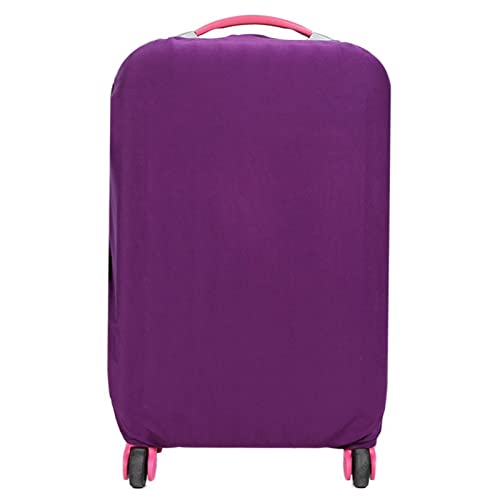 Funda elástica para maleta de viaje, protección en rojo, morado, verde, azul, negro, tallas S, M, L, tela de poliéster de fácil instalación, Purple, L, Funda elástica para maleta de viaje