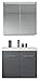 Produktbild Badezimmer Badmöbel Set Toledo 02 60cm Waschbecken Hochglanz Grau - Unterschrank Schrank Waschbecken Spiegelschrank Schrank
