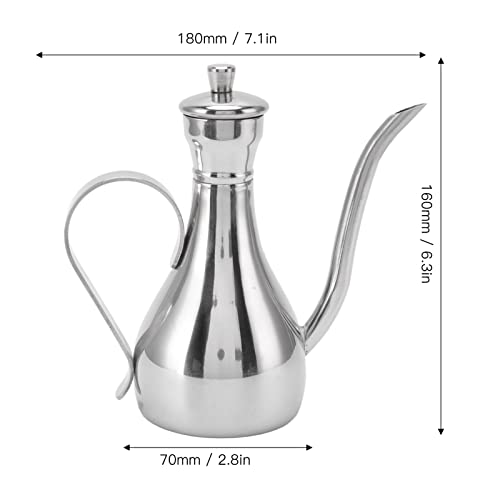 Tomotato 350ml/11.8oz Stainless Steel Oil Dispenser Bottle, Drip-Free Spout Cooking Oil Pot for Home & Restaurant Salad Dressing - Image 2