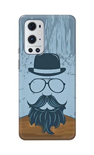 Image of PRINTFIDAA Mustache Beard and Hairstyle Hipster in Glasses Printed Designer Hard Case for OnePlus 9 Pro Back Cover -(e) RPM1002