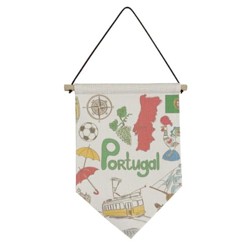 Drapeau national en toile Portugal suspension design animaux premium