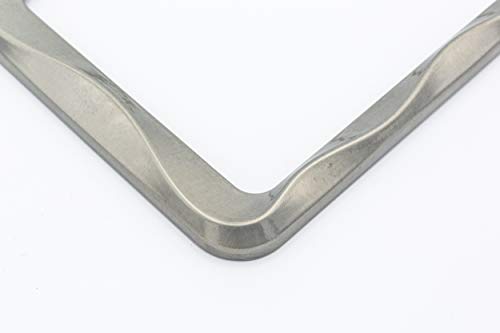 Creathome 3D Curly Wave Pattern Brush Nickel License Plate Frame From Pure Zinc Alloy Metal #TOP5