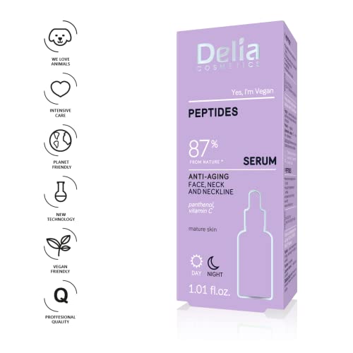 Delia Cosmetics, Anti-Wrinkle Serum, Peptides, Mature Skin, Reduces Wrinkles. Evens Out Skin Tone. Delay Aging Process - Image 2