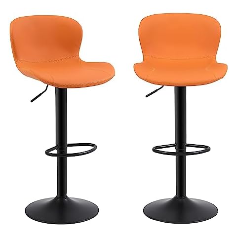 Youhauchair Orange PU Leather Barstools Cover