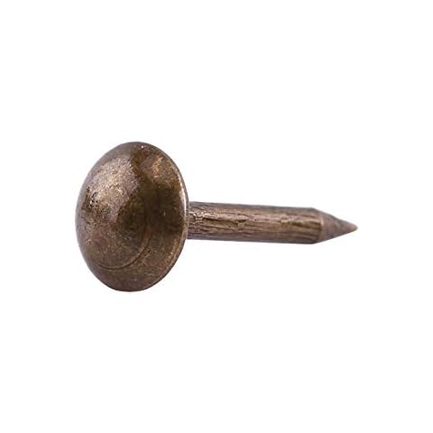 Akozon Antik Dekor Nägel,100 stück Vintage Bronze Polsterung Nägel Bronze Metall Tags DIY Dekorative Möbel Ziernägel Möbel Sofa Schuh Tür Dekorative Tack Stud set(Smooth surface diameter 6 * 14mm) Cover