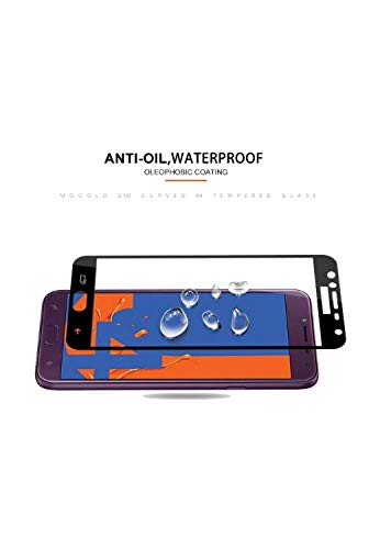 Image of Screen Protector for Samsung Galaxy J4 2018 (Black) Tempered Glass Edge-to-Edge 6D Screen Guard With Installation Kit