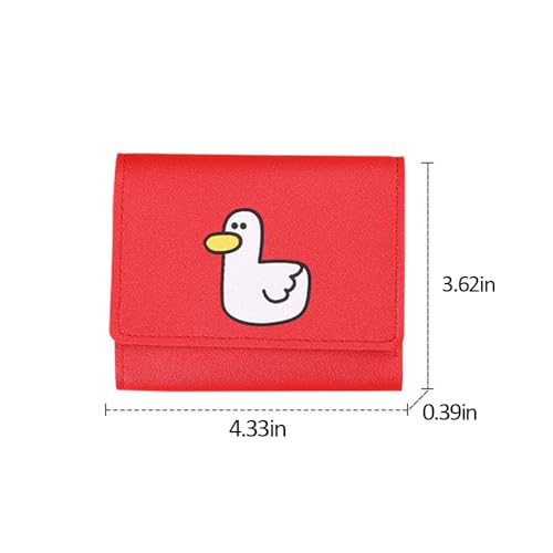 Women's Duck Mini Wallet with ID Window Card Holder Cash Pocket Folding PU Purse2