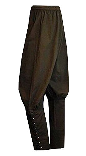 Meilidress Men's Ankle Banded Pants Medieval Viking Navigator Trousers Renaissance Pants Army Green